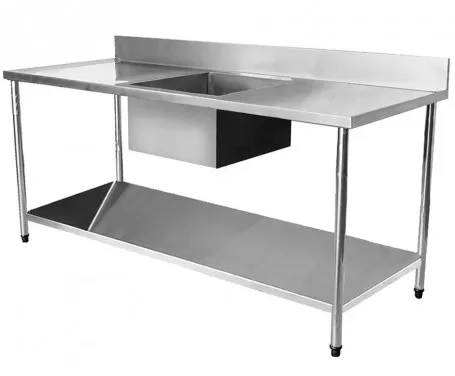 Pia com cuba e prateleira lisa